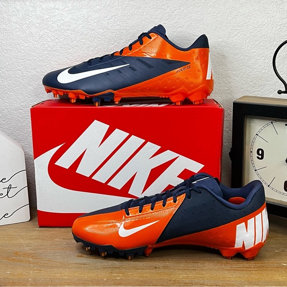 Nike Hyperfuse Vapor Elite Football Cleats Broncos Orange Blue Shoe 14 - Picture 6 of 12